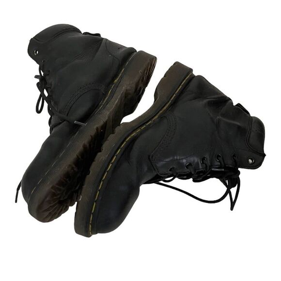 DR MARTENS Black Leather Boots Shoes Six Eye Lace Up Mens 11 Womens 12 main image 8